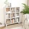 Costway 1 PCS 9-Cube Bookcase with 6 Removable Shelves Raised Support Feet for Living Room Brown/White